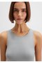 Halter Neck Gray Polyamide Tank Top Fitted / Fitted Cut 1613499-70098 - 6