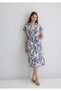 Linen Blend Printed Dress 1310742-90796 - 2
