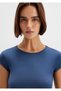 Navy Blue Polyamide T-Shirt Fitted / Fitted Cut 1613500-70718 - 5