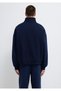 Men's Navy Blue Half-Zip Sweatshirt Leather N Navy Blue Sweatshirt 0S10208-70497-Std - 5