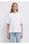 Embroidered White Basic T-Shirt Loose Fit / Comfortable Cut 1613225-620 - 4