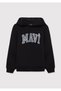 Logo Printed Hooded Black Sweatshirt 6610110-900 - 2