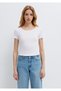 White Basic Crop T-Shirt Crop / Short Cut 1612374 -620 - 3