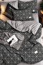 Duvet Cover Set with Fitted Sheet Double Geometric Grey