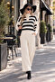Women's Stripe Detailed Knitted Trousers and Knitwear Double Set 255051 - 265003