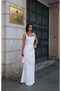 Women's White Tie-Up Long Dress 1026-222377 - 5