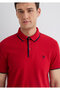 Red Polo T-Shirt with Collar Detail Fitted / Fitted Cut 062373 -28441 - 6