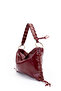 Ring Metal Detailed Texas Women's Shoulder Bag Burgundy - 3