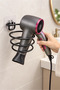 Adhesive Blow Dryer Holder Wall Mounted Hair Dryer Hanger - Black - 3