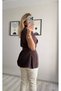 Brown Trench Vest with Waist Tie and Epaulettes - 5
