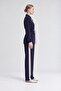Double Suit with Pearl Guipure Detail on the Collar, Navy Blue - 2