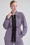 Double Suit with Pearl Guipure Detail on the Collar, Anthracite - 4