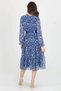 Women's Belted Patterned Chiffon Dress with Tie-Detail Collar Rssn02 - 6