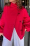 Red and Black Garnished Trench Coat Per9860