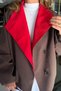 Brown Red Garnished Trench Coat Per9860 - 2