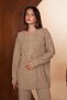 Women's Embossed Tassel Detailed Buttoned Long Cardigan Hijab Knitwear Set 8400 - 5