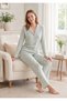 Women's Winter Viscose Pajama Set m L XL XXL |   Long Sleeve Buttoned Stylish Home Wear 89-164 - 3