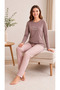 Women's Winter Viscose Pajama Set Long Sleeve Crew Neck Patterned Trousers m L XL XXL 89-160 - 2