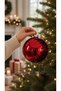 Christmas Pine Tree Ornament Large Size Christmas Ball Red Color Shiny 15 Cm New Year Ornament - 6