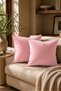 Double Sided Decorative Throw Pillow Cover Pink 2-Piece