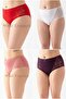 4-Pack Cotton High Waist Plus Size Women's Panties with Lace on the Sides