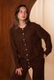 Women's Embossed Tassel Detailed Buttoned Long Cardigan Hijab Knitwear Set 8400 - 3