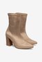 Mink Suede Thick Heeled Wooden Sole Stretch Comfortable Heeled Boots Foot Wrapping Work School Office Campus Style Stylish Boots - 4