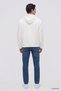 Relaxed Fit Ecru Embroidered 3 Thread K Hooded Sweatshirt - 2