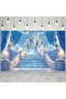 230X180 MULTI Frozen Inspiration Ice Castle Party Background - Enchanting Blue and White Castle with - 3