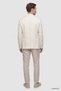 Slim Fit Ecru Dobby 100% Linen Double Breasted Fabric Jacket - 3