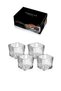 Luanda - Set of 4 Striped Crystal Glass Breakfast Snack Bowls Magnolia Square Bowl 400Cc - 4