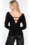 Black Back Detailed Gather Sleeve Blouse - 2