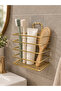 Niva Model Gold Adhesive Toothbrush Holder Bathroom Organizer 11X9,5X14 cm - 4