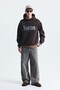 Boxy Fit Printed Hooded Sweatshirt - 2