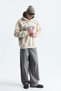 Boxy Fit Printed Hooded Sweatshirt - 2