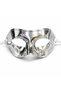 Metalized Shiny Party Mask Silver Color 16X7 cm