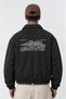 Men's the City Embroidery Detailed Oversize Jacket Black