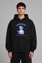 Booklovers Design Pre-Printed Oversize Black Hooded Sweatshirt