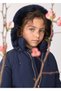 Girl's Hooded Coat Dark Blue - 2