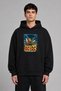 Acdc Poster Design Pre-Printed Oversize Black Hooded Sweatshirt