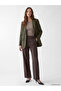 Two Mt Shop Quality Lcw Modest Green Polyviscon Plaid Loose & Baggy Women's Blazer Jacket - 2