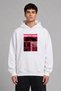 Narcıssısm Design Pre-Printed Oversize White Hooded Sweatshirt
