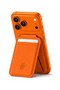 Orange Magnetic Adhesive 4-Compartment Magnetic Card Holder with Flexstand Stand