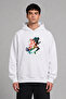 Runner 4 Design Pre-Printed Oversize White Hooded Sweatshirt