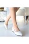 Desniy White Skin Heeled Shoes - 4