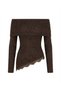 Coffee Madonna Collar Lace Sweater - 2