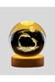 Dolphin Themed Crystal Ball USB Lighted Night Lamp with Wooden Base - - 2
