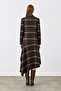 Plaid Blazer Jacket - Brown - 8