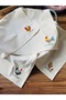 4-Piece Farmhouse Rooster Embroidered Raw Linen Napkin 40X40Cm - 2