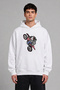 Artist Motorcu Design Pre-Printed Oversize White Hooded Sweatshirt